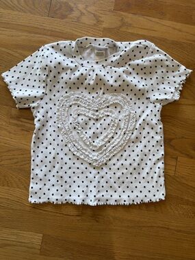 Nicole Miller Polka Dot Heart Tee Size 12